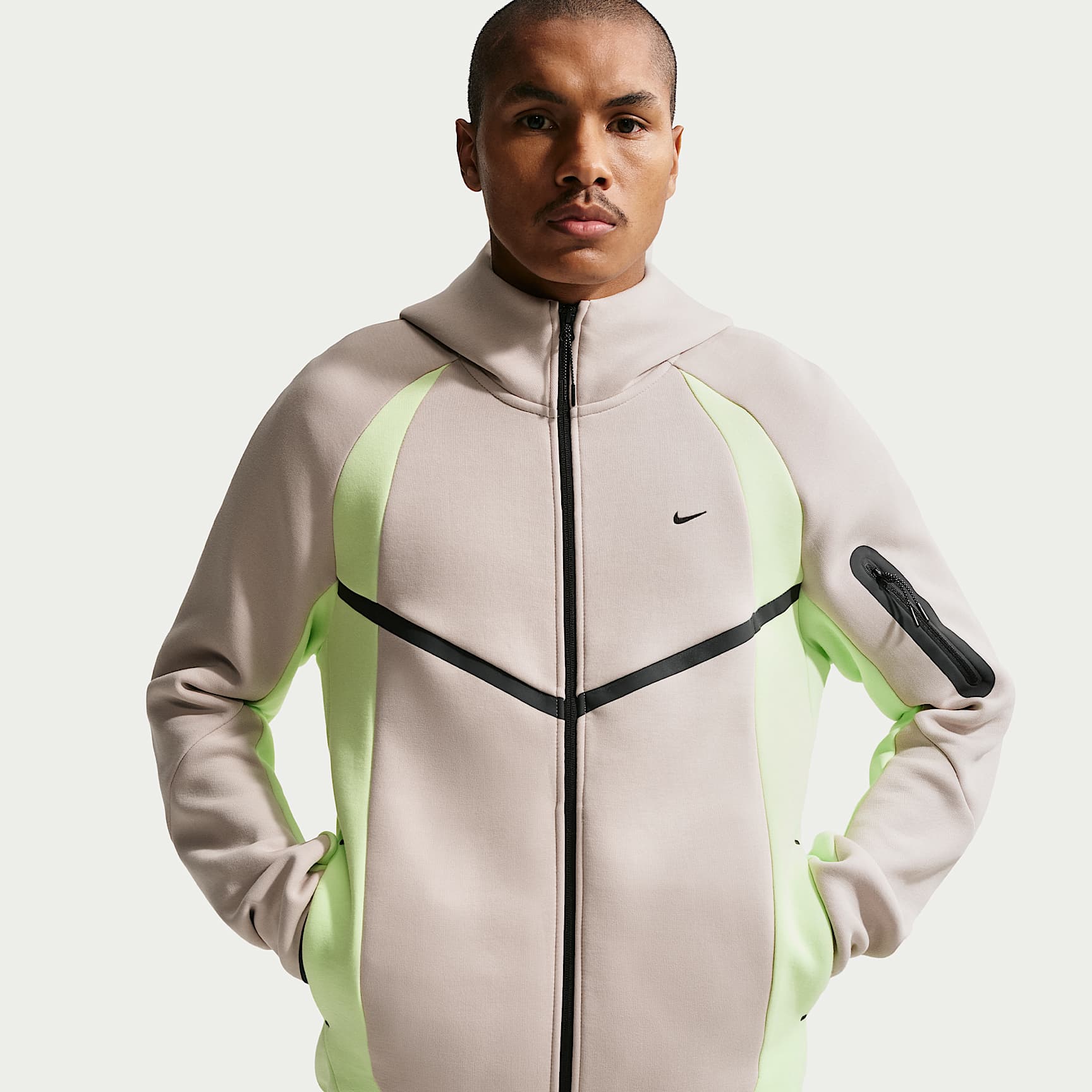 Nike Tech Men's Color-Block Full-Zip Fleece Windrunner Jacket